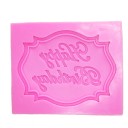 Formă 3D din silicon pentru copt cu inscripția Happy Birthday Pentru decorațiuni de ziua de naștere în formă de etichetă cu cadru Dimensiune 7,2 x 6 x 2