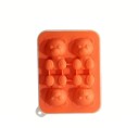 Forma de gelo em silicone em forma de ursinho 14,5×11 cm Taça fofa para congelador Fabricante de gelo flexível Silicone alimentar 4