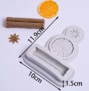Forma de silicone 11,9 x 10 cm Especiarias de Natal Laranja Canela Anis Forminha para moldagem de cera, resina, gesso e velas 2