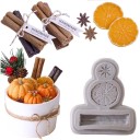 Forma de silicone 11,9 x 10 cm Especiarias de Natal Laranja Canela Anis Forminha para moldagem de cera, resina, gesso e velas 3
