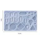 Forma de silicone 16,3 x 10 cm Moldura para fabrico de brincos e pendentes Resina Criação Criativa Joias Artesanato 2