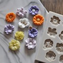 Forma de silicone 3D para confeitaria com flores Para pequenas decorações em bolos Vários tipos de flores com pétalas delicadamente moldadas 3
