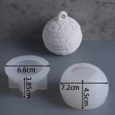 Forma de silicone 7,2 x 6,6 cm Bola de Natal com padrão de flocos Forminha para moldagem de cera, resina, gesso e decorações 2