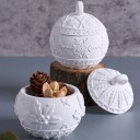 Forma de silicone 7,2 x 6,6 cm Bola de Natal com padrão de flocos Forminha para moldagem de cera, resina, gesso e decorações 3