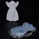 Forma de Silicone Anjo 11,5 x 7,3 cm Forminha Média com Coração para Moldagem de Resina, Cera, Gesso, Sabão e Decorações de Natal 2