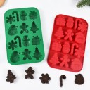Forma de silicone para chocolate de Natal 20,3 × 13 cm 7 formas Forma reutilizável em silicone ecológico para bombons, gelo e confeção 2