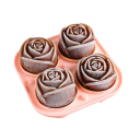 Forma de silicone para gelo 13,5×7 cm Flor Rosa 4 grelhas Forma de bolo para cozer Bolachas Chocolate Decoração de Natal Utensílios de cozinha 1