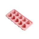 Forma de silicone para gelo 21,7×10,4 cm 10 buracos em forma de coração Forma de verão para gelados Pudim Doces Tabuleiro para congelador Silicone 1