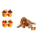 Forma de silicone para petiscos para cães 7.2 x 7.2 x 6.1 cm bola 6.3 x 5 x 11.5 cm tabuleiro Conjunto 2 pcs Forma para petiscos congelados de iogurte e lata 2