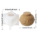 Forma de silicone para vela 8,8 x 7,3 cm Bola de Natal com renas e árvore Forma para moldagem de cera resina sabão decorações 2