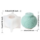 Forma de silicone para vela 8,8 x 7 cm Bola de Natal com floco de neve e inscrição Love Forma para moldagem de cera resina sabão decorações 2
