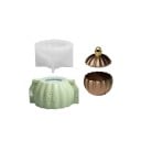 Forma de silicone para vela grande Bola de Natal com padrão estriado e tampa Forma para moldar cera resina sabão decorações 1