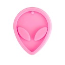 Forma de silicone rosa para resina 8,1 x 6,5 cm Cabeça de extraterrestre Forminha para moldagem Joias de resina Penduricalhos Decorações 1
