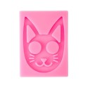 Forma de silicone rosa para resina 9,4 × 6,9 cm Forma em forma de gato Forma de silicone para joias e pendentes 1