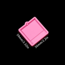 Forma de silicone rosa quadrada para resina 5,9 x 5,6 cm Forma para fabricar pendentes, jóias, chaveiros e decorações criativas 3