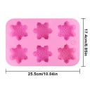 Formă din silicon 25,5 x 17,4 cm 6 fulgi Formă pentru turnare ceară, rășină, ghips, săpun și ciocolată Decorațiuni de Crăciun 3