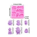 Formă din silicon 6,5 x 6,5 cm Figurine de Crăciun Moș Crăciun, om de zăpadă, doamna Claus Formă pentru turnarea ceară, rășină, ghips și săpun 2