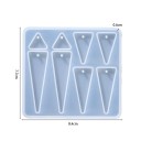 Formă din silicon 8,4 x 7,7 cm pentru pandantive triunghiulare Formă pentru rășină cu găuri pentru inel Fabricarea cerceilor bijuteriilor 2