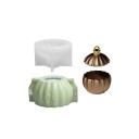 Formă din silicon pentru lumânări mare Bula de Crăciun cu model striat și capac Formă pentru turnarea ceară rășină săpun decorațiuni 1