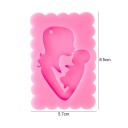 Formă din silicon roz pentru rășină 8,5 cm Femeie cu copilul Formă pentru fabricarea bijuteriilor Decorațiuni Pandantive Lucru manual 2