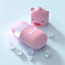 Forma in silicone per ghiaccio a forma di maialino per massaggio del viso Roller ghiacciato per occhi e pelle Rullo massaggiante ghiacciato con motivo maialino per lenire la pelle Massaggio facciale ghiacciato contro le occhiaie 11,3 x 6,2 cm 2