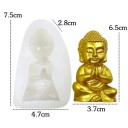 Formă mică din silicon pentru statuia lui Buddha 7,5 x 4,7 x 2,8 cm Formă pentru turnarea lui Buddha din ghips, ceară, rășină sau săpun 2