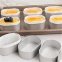 Formă ovală din oțel inoxidabil pentru copt Formă reutilizabilă pentru tort 6,4 x 4,2 x 2,3 cm 10 buc 2
