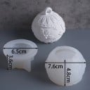 Forma silikonowa 7,6 x 6,5 cm Świąteczna kula z reliefem liści i płatków śniegu Foremka do odlewania wosku, żywicy, gipsu i świec 2