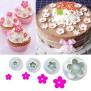 Forme de tăiat cu piston în formă de floare set 4 buc Plastice forme pentru fondant pentru decorarea torturilor și deserturilor Flori de dimensiuni 2