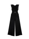 Formel damejumpsuit med flæser og bælte 1
