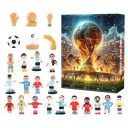 Fotbollsadventskalender Plast Juladventskalender med figurer av fotbollsspelare och tillbehör Motiv av fotbollscup Barnkalender 2
