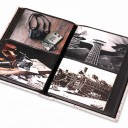 Fotoalbum 200 bladen voor foto's 10 x 15 cm Linnen canvas en PP vakken 23,2 x 19 cm Elastiek om te sluiten Beige met bloemen Voor familiefoto's 2