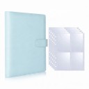 Fotóalbum fotokártyhoz 25 cserélhető lappal 4 zsebbel 23,3 x 18 cm PU bőr Pántos záródás Rózsaszín 7,6 cm-es fotókhoz és kártyákhoz 2