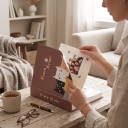 Fotoalbum für 100 Fotos mit Katzenmotiv Größe 16,5 x 12,5 x 5 cm Robuster PVC-Umschlag Braun Für Familienfotos und als Geschenk für Kinder 5