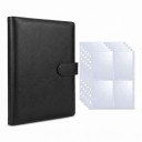 Fotoalbum für Fotokarten 25 Wechselblätter mit 4 Taschen 23,3 x 18 cm PU-Leder Verschluss mit Riemen Rosa Für Fotos 7,6 cm und Karten 1