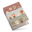 Fotoalbum voor 100 foto's met een motief van kattenpootjes Afmeting 16,5 x 12,5 x 5 cm Stevige PVC hoes Pastel Kleur Voor familiefoto's en als cadeau 1