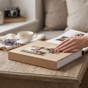 Fotoalbum voor 200 foto's 10 x 15 cm Kraftomslag 18 x 25 cm Insteekhoezen Transparant Bruin Voor familiefoto's en herinneringen ook als cadeau 6