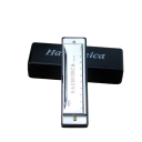 Foukająca harmonijka C 10 otworów chromatyczna harmonijka z etui dla początkujących 9
