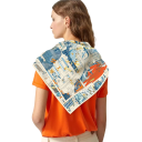 Foulard carré d'atelier Rue Française Tendance mode féminine Foulard multifonctionnel pour la tête, le cou et le corps Design élégant 3