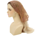 Foulard triangulaire en dentelle 130 x 45 cm Foulard fleuri pour les cheveux et le cou Bandeau léger pour les cheveux Accessoire de voyage léger Quatre saisons 5