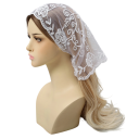 Foulard triangulaire en dentelle 130 x 45 cm Foulard fleuri pour les cheveux et le cou Bandeau léger pour les cheveux Accessoire de voyage 10