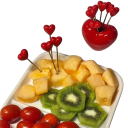 Fourchettes à fruits 10 pcs 9 cm en acier inoxydable Fourchettes rouges avec support en forme de cœur Fourchettes à dessert pour gâteaux, fruits 3