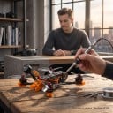 FPV dron Angel25 PNP bez prijímača Bezkartáčové motory 1404 Video anténa Lollipop RHCP Diely z polykarbonátu Čierno-oranžový Na FPV lietanie 5