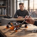 FPV droni Angel25 PNP ilman vastaanotinta Harjattomat moottorit 1404 Videoantenni Lollipop RHCP Polykarbonaatiosat Musta-oranssi FPV-lentämiseen 5
