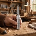 Fraise à rainurer TCT 9 x 30 mm Droite à trois dents Tige 12,7 mm 1/2 pouce Carbure Fraiseuse supérieure et CNC Argenté Bois et panneaux de particules 4