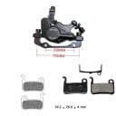 Frâne cu disc hidraulice MTB ZOOM HB100 set față și spate 140/160 mm pistoane bidirecționale mecanism de tracțiune 50–75 mm pentru bicicletă 9