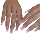 Franse manicure met fijne 3D strikjes 24 stuks Acrylaat vierkante nagels met steentjes 12 maten voor thuis- en professioneel gebruik 1
