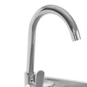 Fregadero de acero inoxidable resistente con soporte 60 x 45 x 75 cm acero inoxidable 304 con grifo y cesta de goteo plateado para cocina y taller 4