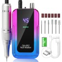 Fresadora de unhas 45000 rpm com autonomia de 10 horas de carga ABS e liga de alumínio com display LCD e carregamento USB-C para manicure 2