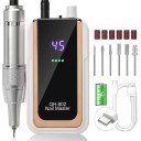 Fresadora de unhas 45000 rpm com autonomia de 10 horas de carga ABS e liga de alumínio com display LCD e carregamento USB-C para manicure 3
